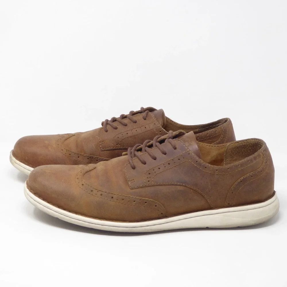 Born Tobias Mens Oxford Shoes Brown Leather Wingtip Lace Up 13